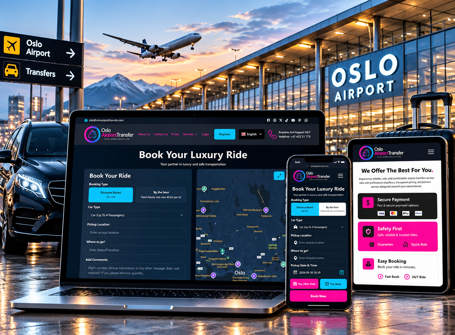 Oslo Airport Transfer – Custom Booking System